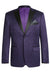 Men’s Purple Paisley Tuxedo Jacket – Ultra Slim Fit Dinner Blazer with Black Satin Peak Lapel