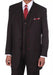 Mens Black and Red Pinstripe Zoot Suit – 1920s Gangster Vintage 3-Piece Suit for Formal, Prom, and Themed Events