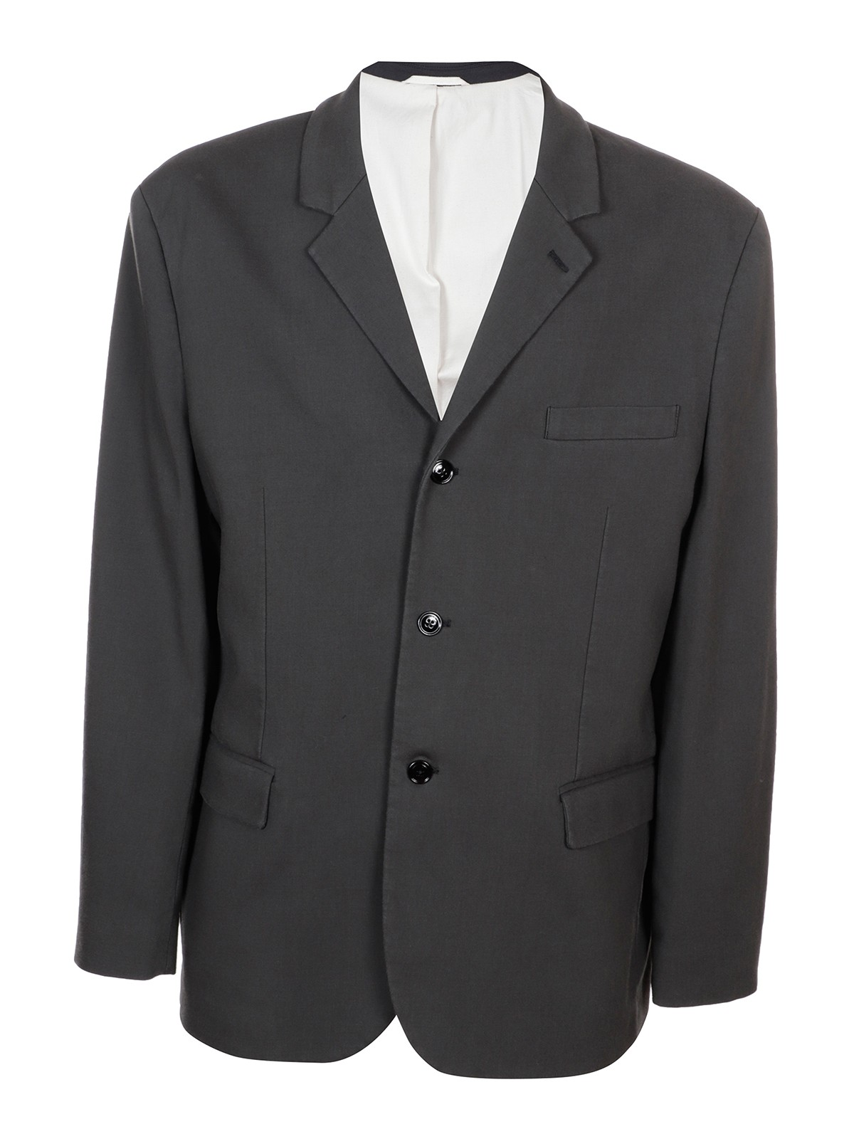 Mens Charcoal Grey Three Buttons Western Blazer – Classic Fit Cowboy Style Three Button Formal Dress Jacket