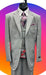 Men’s Light Gray 3 Piece Suit – Ice Silver Gray Formal Suit Set with Vest, Patterned Lapel and Tie for Wedding, Prom and Business Events