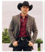 Men’s Charcoal Gray Western Faux Suede Blazer – Double Button Cowboy Jacket for Wedding & Party Wear