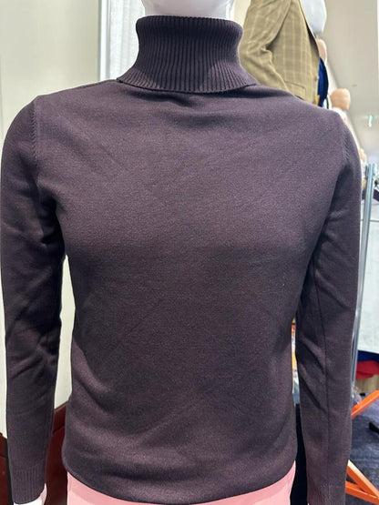 Men's Brown Turtleneck Sweater – Classic Slim Fit Knit Pullover for Fall and Winter - Image 5