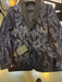 Mens Navy Black Glitter Floral Tuxedo Dinner Jacket with Satin Lapel- Blue Blazer Sequin Fabric