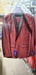 Men’s Shiny Burgundy Satin Tuxedo Jacket with Black Shawl Lapel | Formal Wedding & Prom Blazer - Sharkskin Fabric