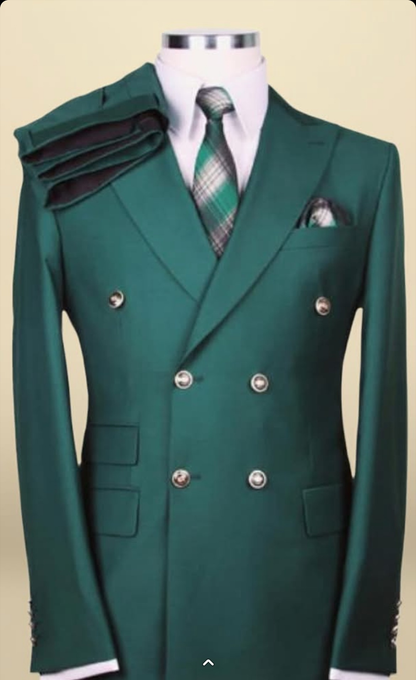 Men’s Dark Green Double Breasted Blazer – Hunter Olive Green Sport Jacket coat