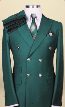 Men’s Dark Green Double Breasted Blazer – Hunter Olive Green Sport Jacket coat