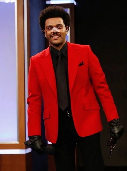 Men’s Red Blazer with Black Pants – Celebrity Inspired Wedding, Prom & Party Suit