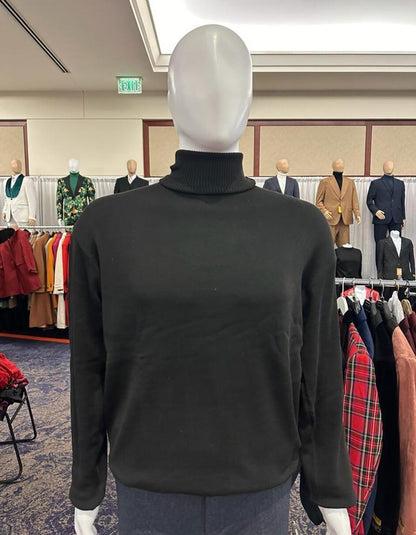 Men's Black Turtleneck Sweater – Classic Slim Fit Knit Pullover for Winter Layering - Image 5