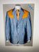Men’s Sky Blue and Gold Western Cowboy Blazer – Classic Country Style Jacket, Retro in Steel Blue Color
