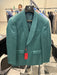 Men’s Teal Green Floral Jacquard Blazer – Slim Fit Tuxedo Jacket for Weddings, Proms, and Parties
