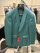 Men’s Teal Green Floral Jacquard Blazer – Slim Fit Tuxedo Jacket for Weddings, Proms, and Parties