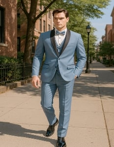 Dumb and Dumber Light Blue Tuxedo Costume for Men with Matching Top Hat – Classic 90s Party and Halloween Suit - Image 7
