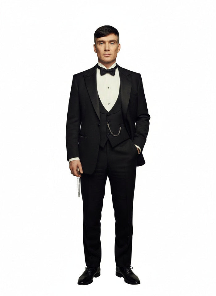 Mens Black Tuxedo Blazer – Peaky Blinders Thomas Shelby Inspired Classic Formal Blazer for Men Vintage British Style Jacket