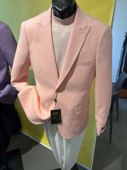 Mens Peach Pink Blazer Jacket – Modern Formal Sport Coat for Wedding, Party and Business Wear - Summer Jacket
