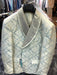 Men’s Champaign Silver and Cream Embroidered Luxury Blazer – Floral Pattern Wedding & Party Dinner Jacket in Light Tan Color