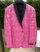 Men’s Hot Pink Paisley Tuxedo Blazer with Black Shawl Lapel Fuchsia Color Dinner Jacket Perfect for Prom