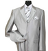 Men’s Silver Grey Sharkskin Suit – 3 Button Classic Fit Shiny Formal Suit for Wedding, Business and Party Wear