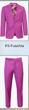 Mens Fuchsia 2 Piece Suit – Bright Pink Formal Suit for Men Stylish Wedding Party Prom Suit Magento Color