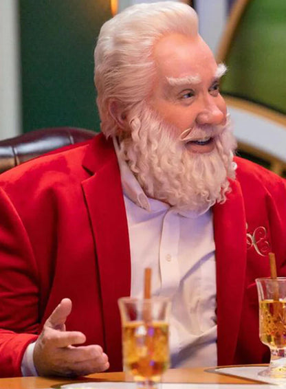 Men’s Red Velvet Blazer Santa Clauses Tim Allen Inspired Jacket – Festive Christmas Party Blazer, Holiday Costume Jacket Christmas New Year