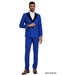 Mens Royal Blue Double-Breasted Tuxedo Suit – Modern Slim Fit Formal Wedding and Prom Outfit with Black Satin Lapel