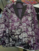 Mens Purple and White Paisley Floral Brocade Tuxedo Jacket - Suit with Satin Lapel Wtih Black Pants