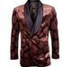 Mens Rust Copper Brick color Floral Jacquard Pasiley Blazer – Pattern Dinner Jacket with Black Shawl Lapel for Formal dinners and Wedding