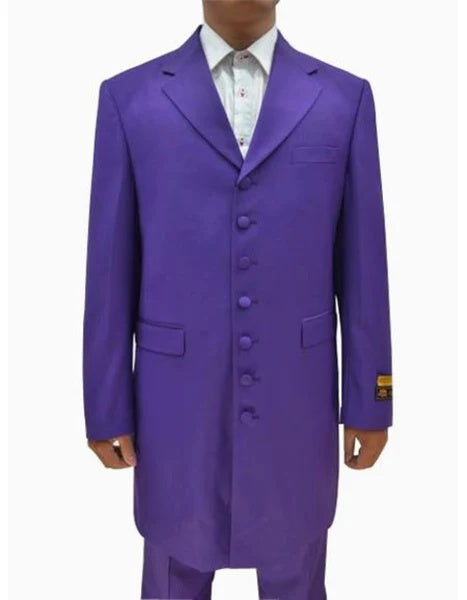 Purple Zoot Suit for Men | Classic Mafia & Gangster Style Long Coat Suit | Vintage 1920s–1940s Formal Outfit