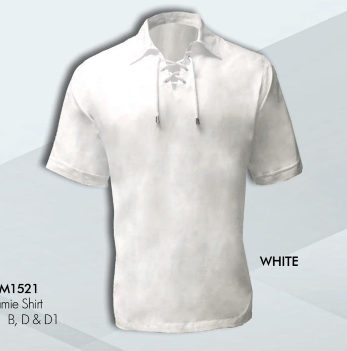 Men’s White Lace-Up Renaissance Shirt – Linen Fabric Short Sleeve Casual Pirate Peasant Top