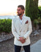 Men’s Ivory Linen Double Breasted Blazer, Lightweight Wedding Dinner Sport Coat Jacket Cream Off White