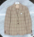 Beige Tan Plaid windowpane Two Piece Suit for Men | Classic Checkered Formal Suit with Jacket and Pants by Rossiman