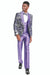 Men’s Lilac Lavender Prom Suit – Floral Shawl Lapel 3 Piece Tuxedo with Matching Vest and Pants