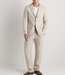 Men’s Informal Summer Suit, Light Beige Casual Linen Style Blazer and Pants Set