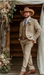 Mens Sharkskin Dark Taupe Tan with sheen Western 3 Piece Suit – Classic Country Style Blazer Vest Pants Set, Formal Cowboy Suit Outfit