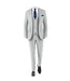 Men’s Silver & Navy Blue 3-Piece Suit – Wedding, Business and Formal Suit with Free Matching Tie