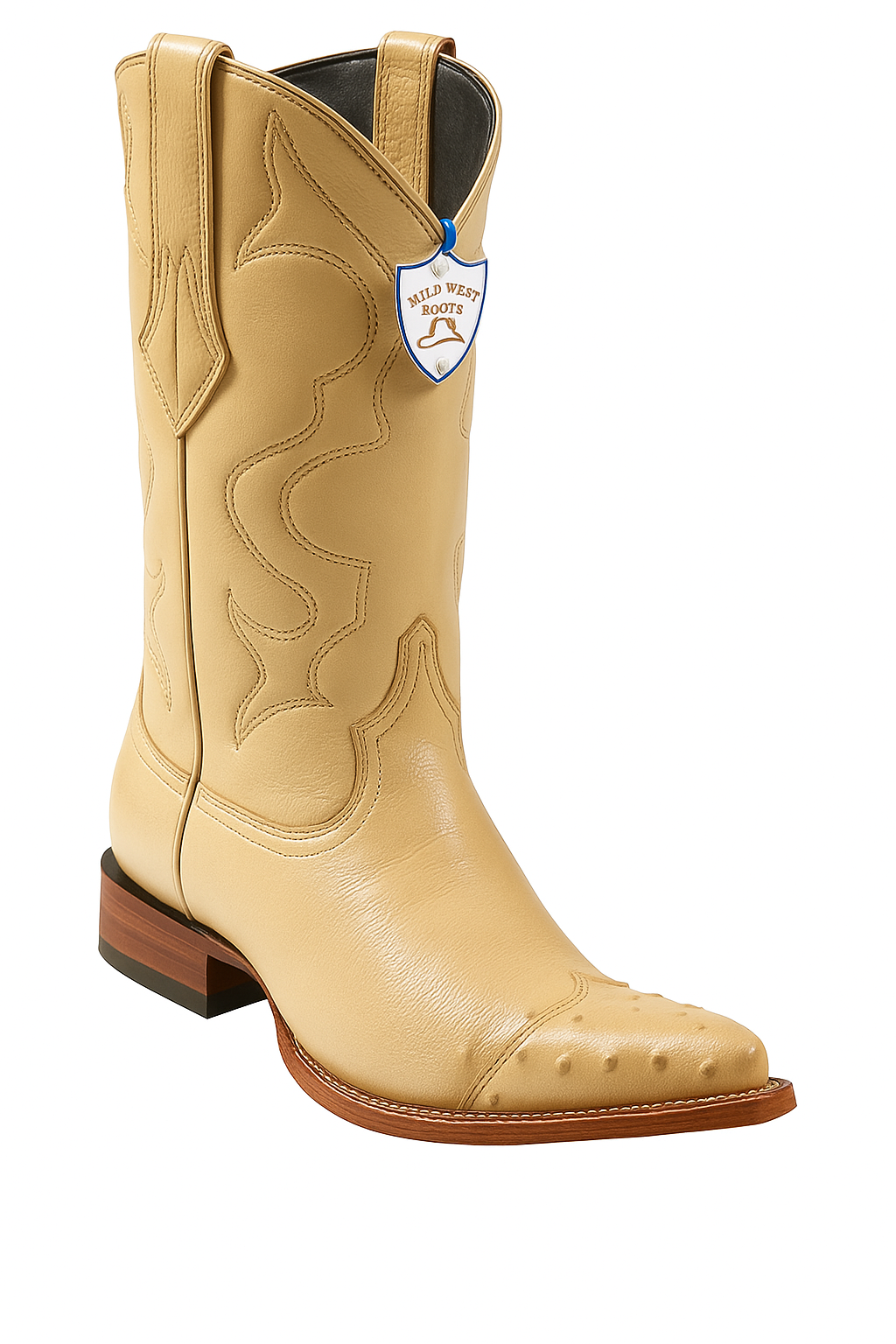 Men's Wild West Smooth Ostrich Skin 3X Toe Boots 29504-B - Image 20