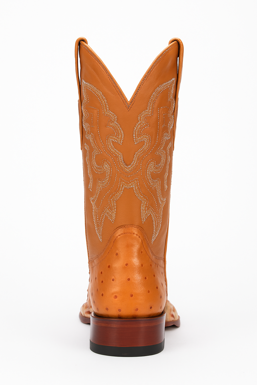 Men's Los Altos Ostrich Skin Wide Square Toe Boots - Honey - Image 3