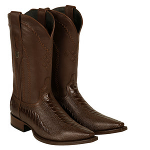 Ostrich Leg Cowboy Boots Snip Toe