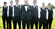 Groomsmen Package Deal Vest & Pants Slacks + Shirt & Tie Set (no Jacket) Black