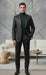 Mens Two Piece Slim Fit Suit One Button Notch Lapel Suit Black