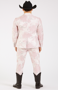 Package Package Combo Mens Pink Suit - Paisley Fancy Floral Suits with Matching Bowtie