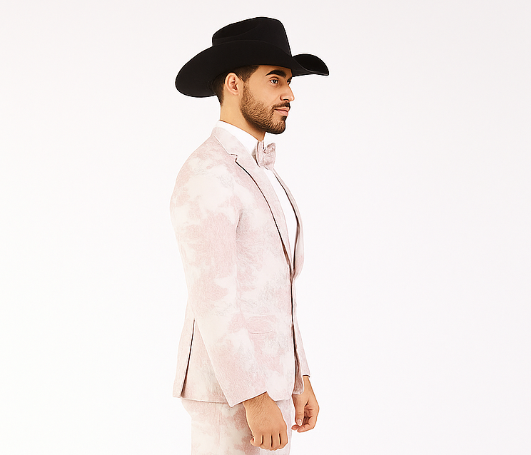 Package Package Combo Mens Pink Suit - Paisley Fancy Floral Suits with Matching Bowtie