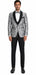 Paisley Suit - Wedding Tuxedo Suit - Prom Black ~ Silver Suit