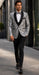 Paisley Suit - Wedding Tuxedo Suit - Prom Black ~ Silver Suit
