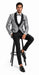 Paisley Suit - Wedding Tuxedo Suit - Prom Black ~ Silver Suit
