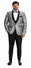 Paisley Suit - Wedding Tuxedo Suit - Prom Black ~ Silver Suit