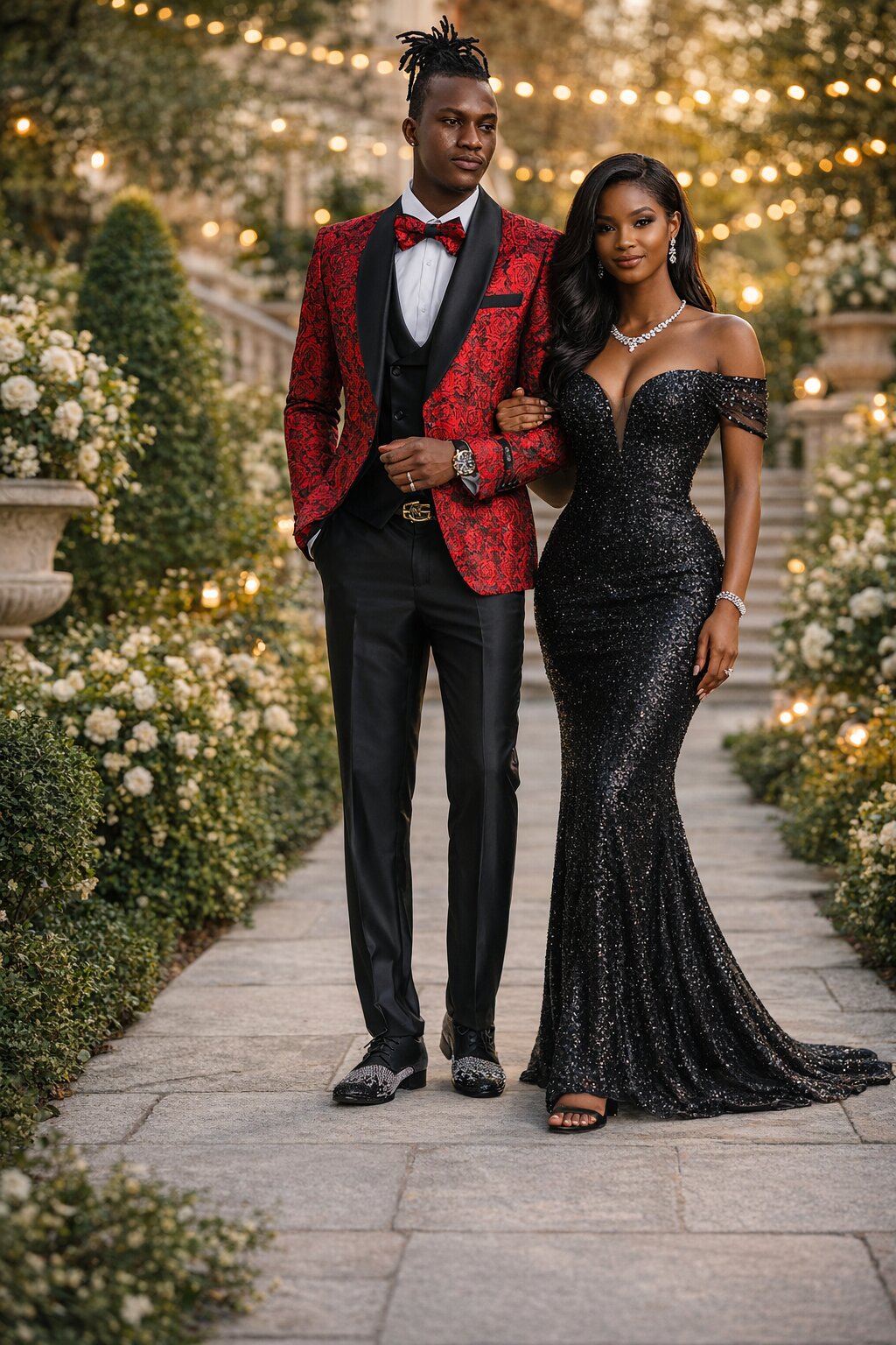 Paisley Suit - Wedding Tuxedo Suit - Prom Red Suit