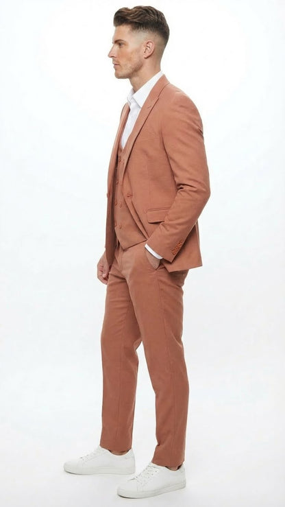 peach 3 piece suit for men