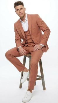 peach 3 piece suit for men