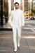 Tiglio Rosso Suit  - Classic Fit Athletic Cut 100% Wool Super 150s Italian Fabric Peak Lapel in Color Off White