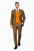 Mens Two Button Peak Lapel Suit Brown ~ Yellow